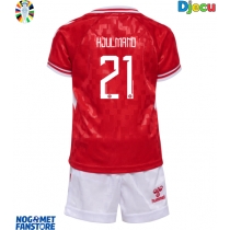 Danska Morten Hjulmand #21 Domaci Dres za djecu EP 2024 Kratak Rukav (+ Kratke hlače)